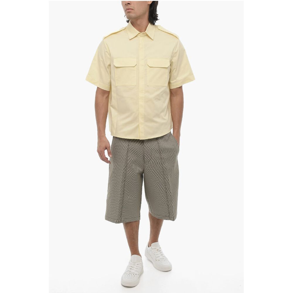 Neil Barrett Short Sleeved Loose Fit Shirt with Double Breast Pocket
