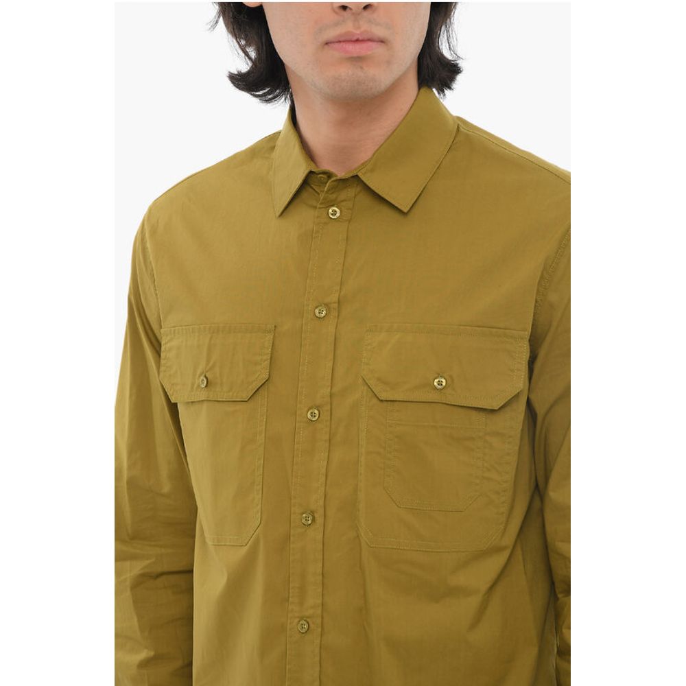 Neil Barrett Solid Color Safari Shirt with Double Breast Pockets
