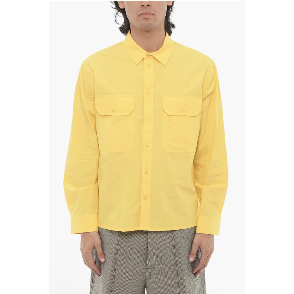 Neil Barrett Solid Color Loose Fit Shirt with Double Breast Pocket