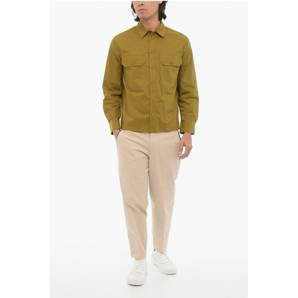 Neil Barrett Solid Color Safari Shirt with Double Breast Pockets