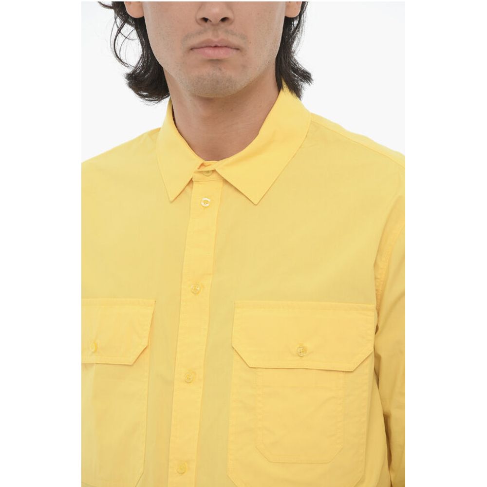 Neil Barrett Solid Color Loose Fit Shirt with Double Breast Pocket