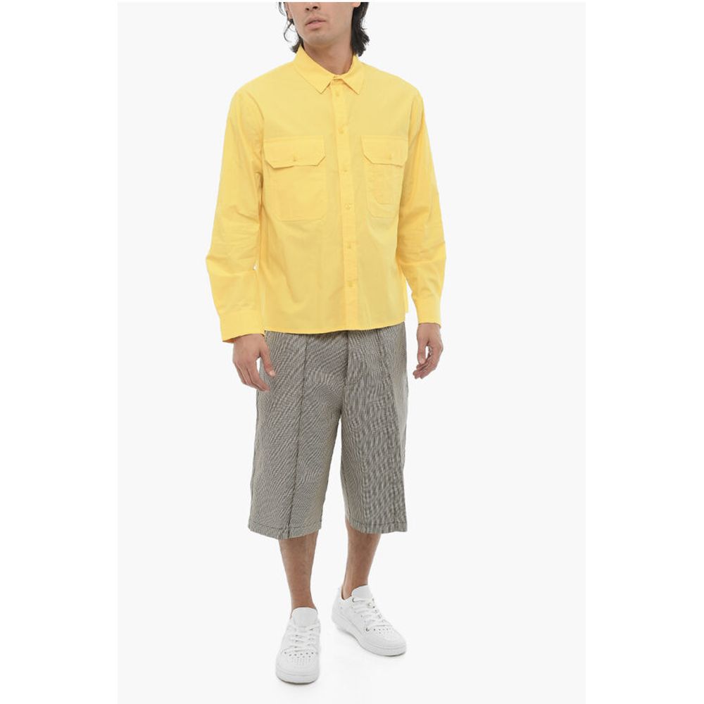 Neil Barrett Solid Color Loose Fit Shirt with Double Breast Pocket