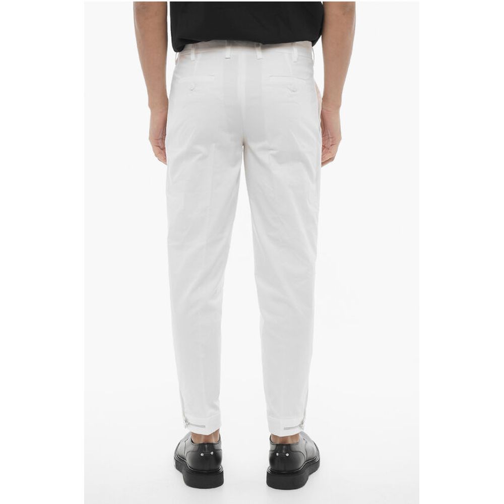 Neil Barrett Solid Color Slim Fit Chino Pants with Adjustable Ankle