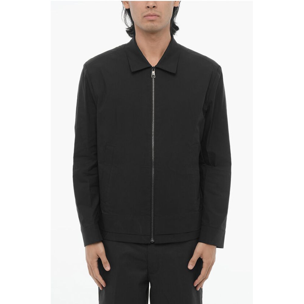 Neil Barrett Solid Color Overshirt with Zip Closure