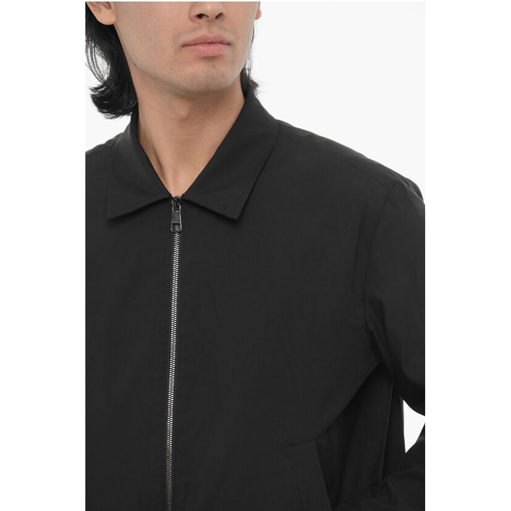 Neil Barrett Solid Color Overshirt with Zip Closure