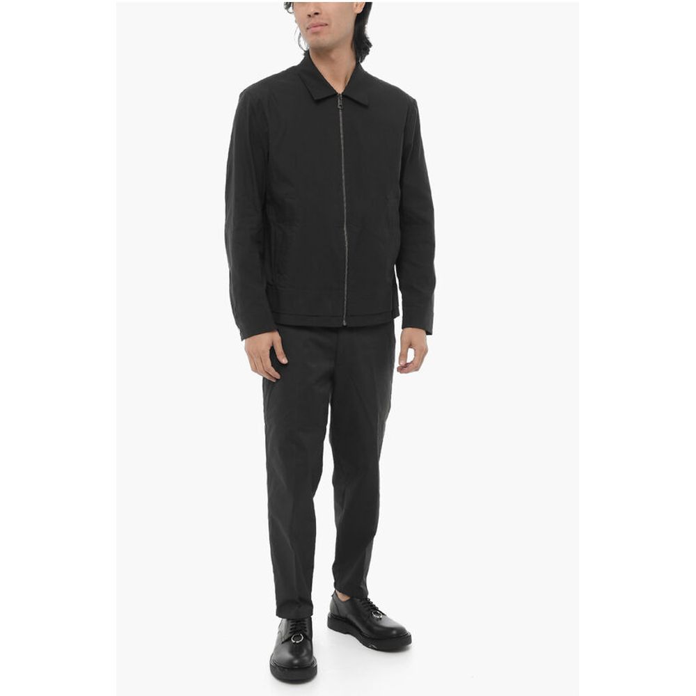 Neil Barrett Solid Color Overshirt with Zip Closure