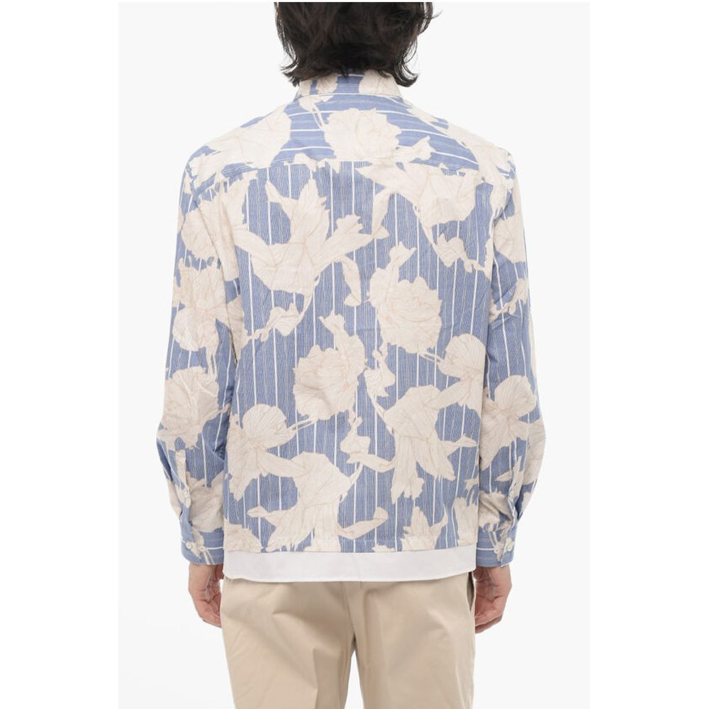 Neil Barrett Double Layer Floral-Motif Loose Fit Shirt
