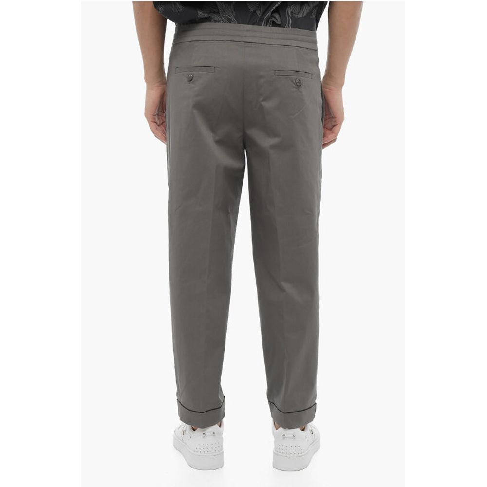 Neil Barrett Low-Waist Slim Fit Pants with Drawstring Waist
