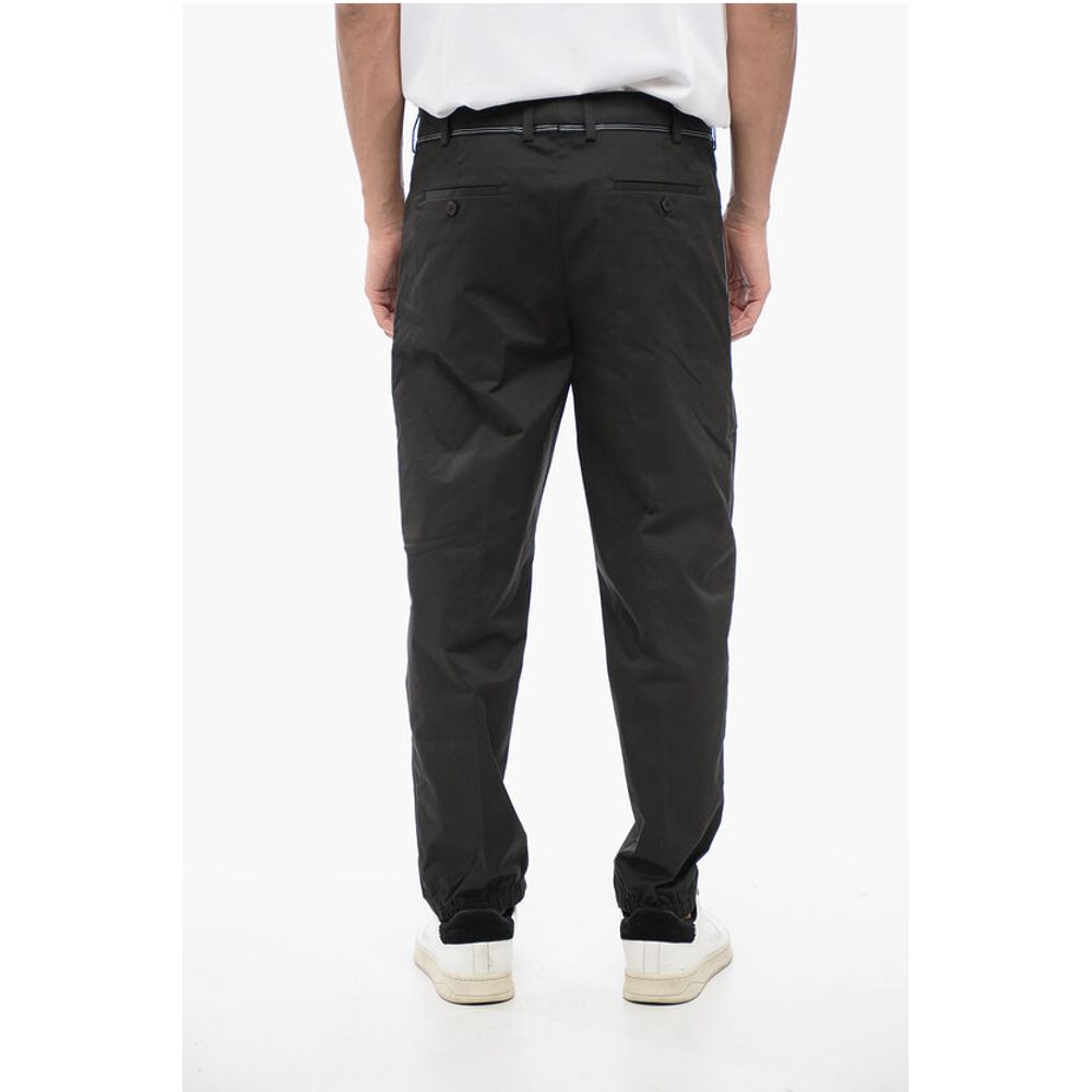 Neil Barrett Cotton Blend Slim Fit Pants with Tape Detail