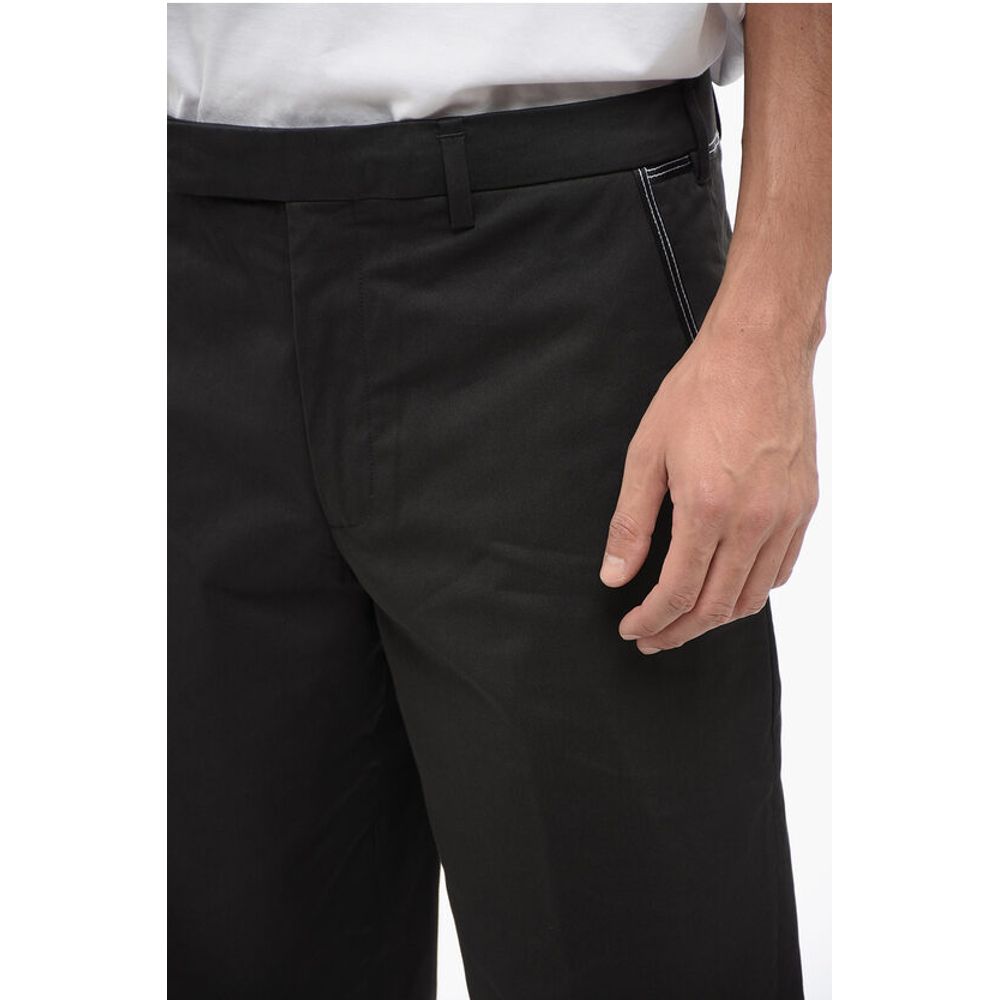 Neil Barrett Cotton Blend Slim Fit Pants with Tape Detail