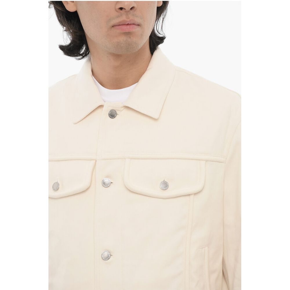 Neil Barrett Slim Fit Cotton Twill Jacket with Logoed Buttons