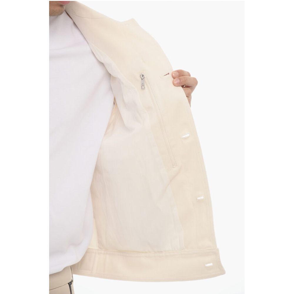 Neil Barrett Slim Fit Cotton Twill Jacket with Logoed Buttons