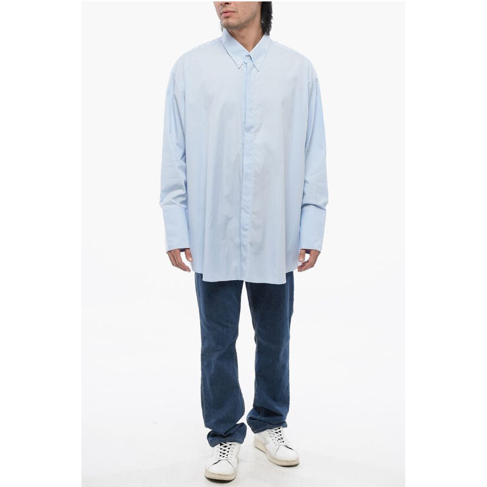 Ami Alexandre Mattiussi Button-down Cotton Shirt with Hidden Buttoning
