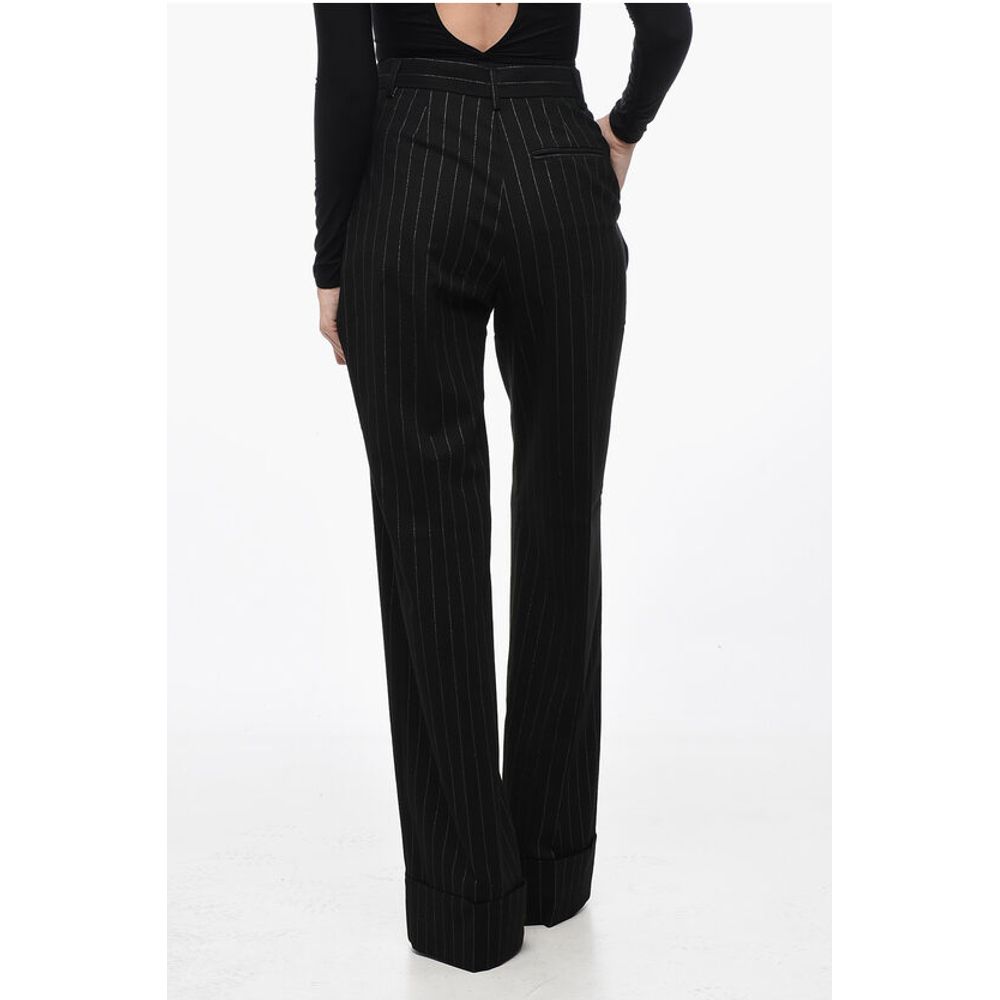 The Andamane Single-pleated Palazzo Pants with Lurex Pinstriped Motif