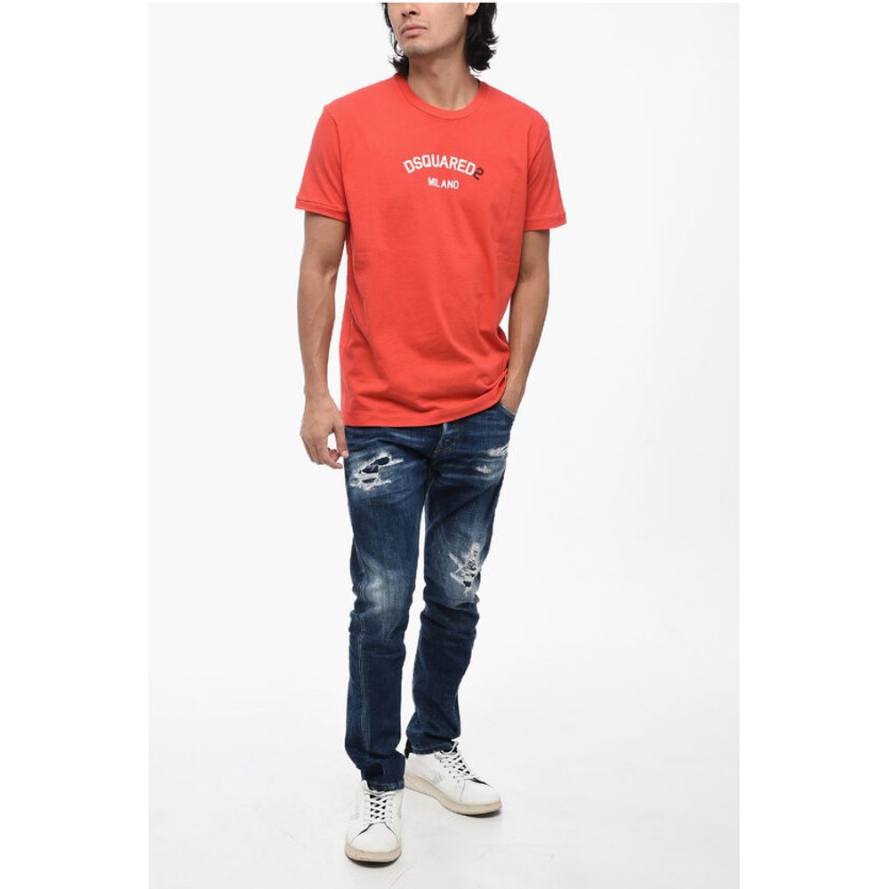 Dsquared² Cotton Crew-neck T-shirt with Frontal Print