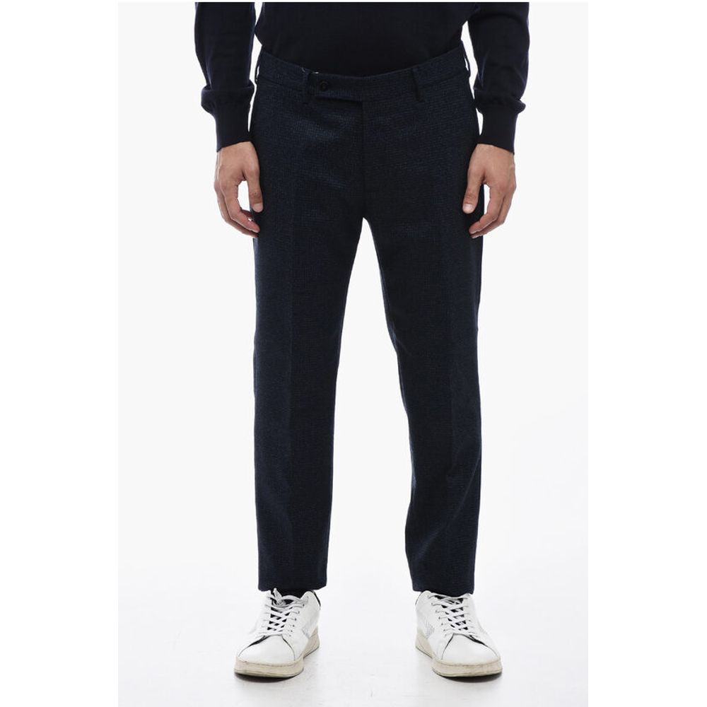 Berwich Virgin Wool Pants with Check Motif