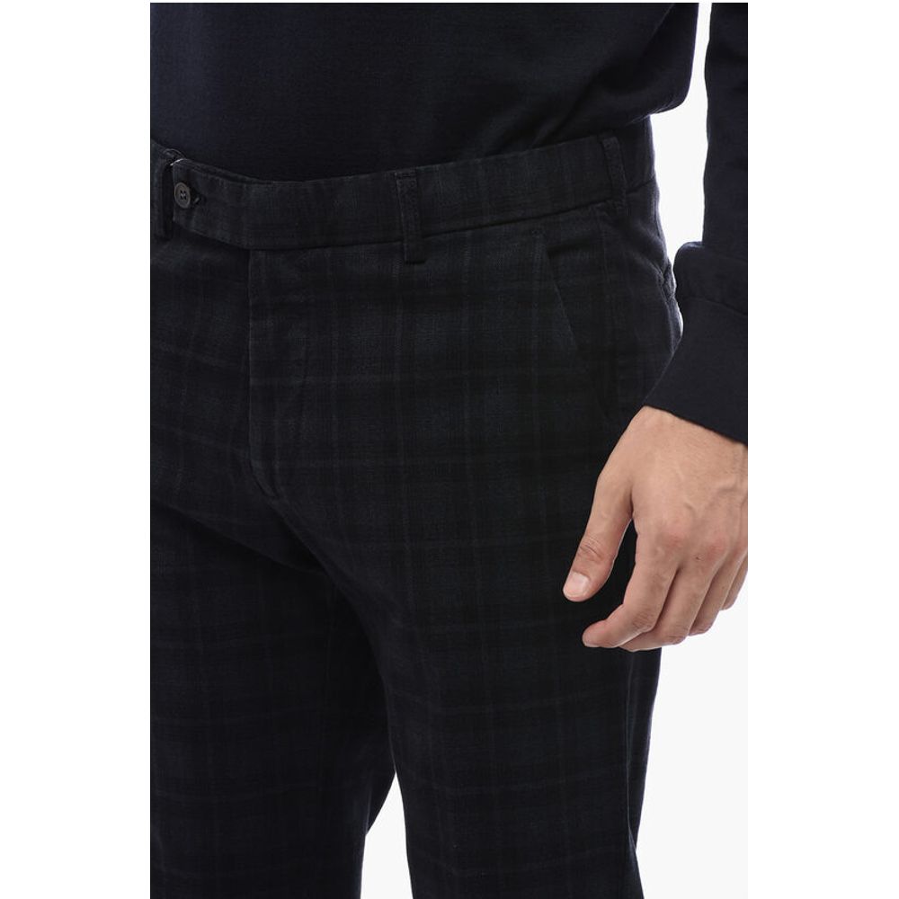 Berwich Slim Fit MORELLO Pants with Check Motif