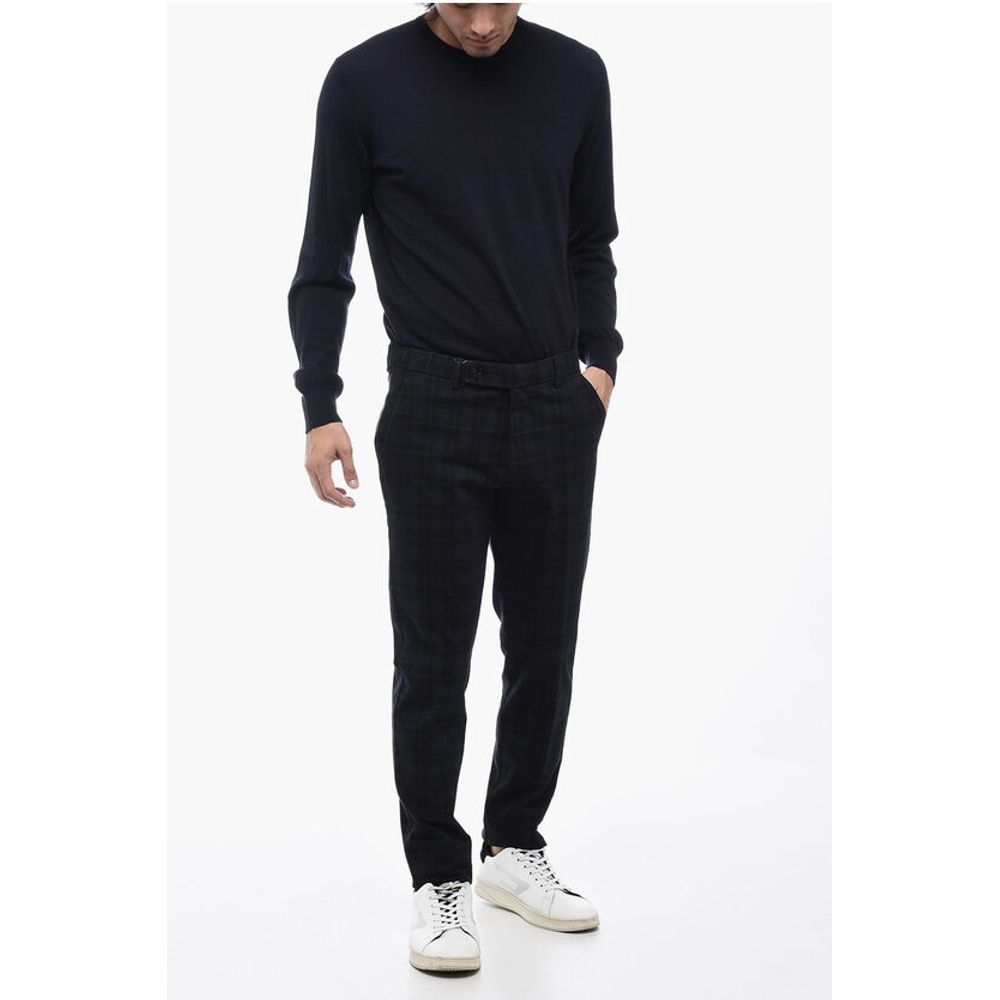 Berwich Slim Fit MORELLO Pants with Check Motif
