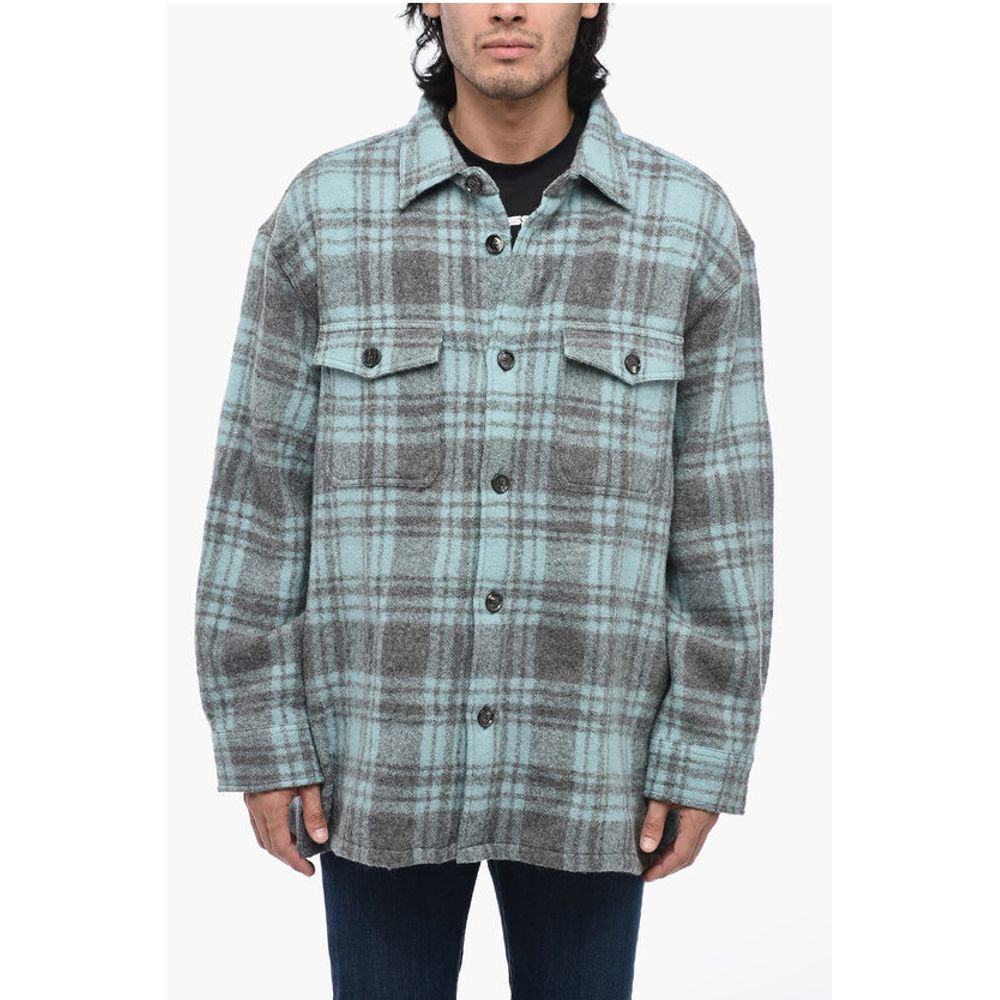 Ami Alexandre Mattiussi Virgin Wool Overshirt with Check Motif