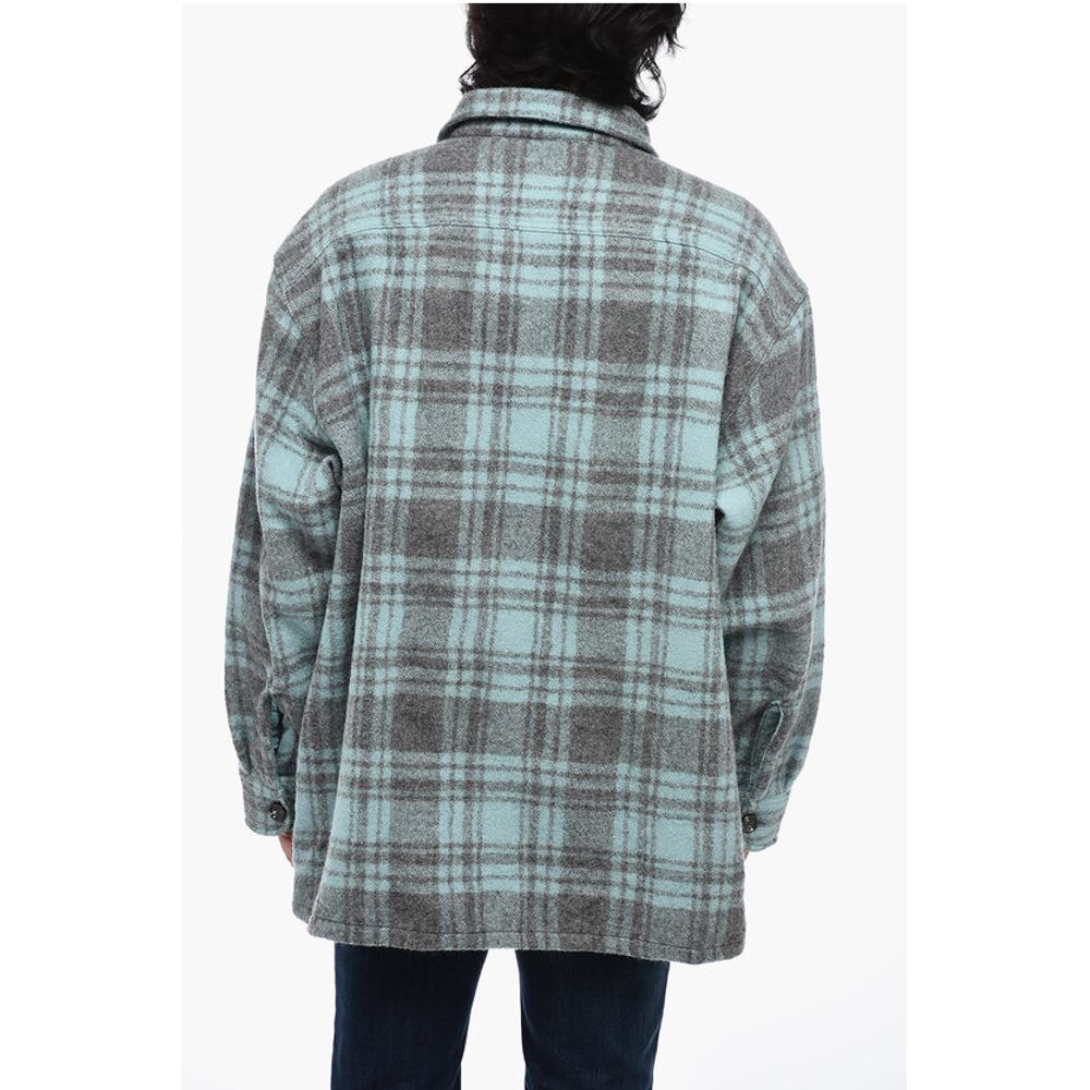 Ami Alexandre Mattiussi Virgin Wool Overshirt with Check Motif