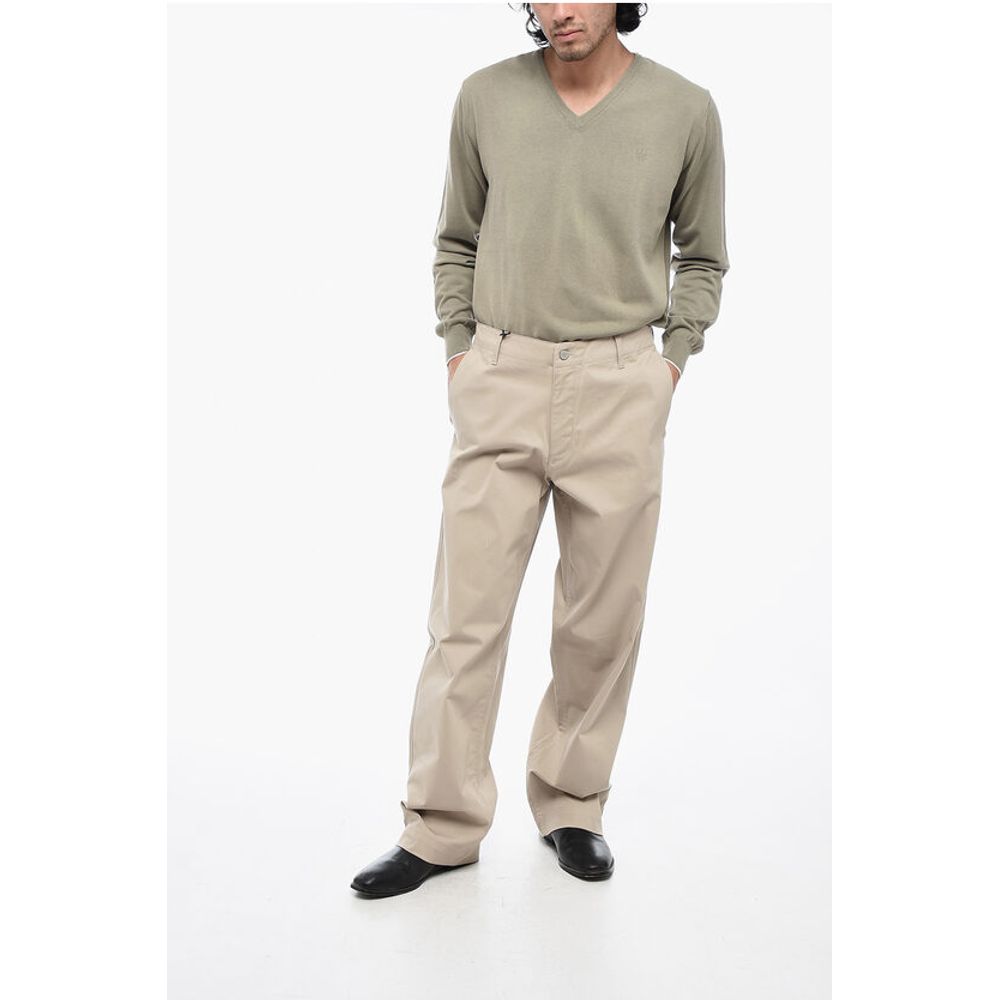 Armani EMPORIO Stretchy Cotton Wide-Leg Pants