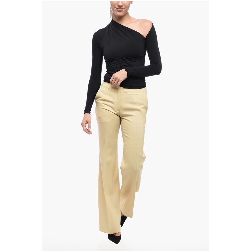 Jil Sander Grain de Poudre Wool Pants with Front Pleats