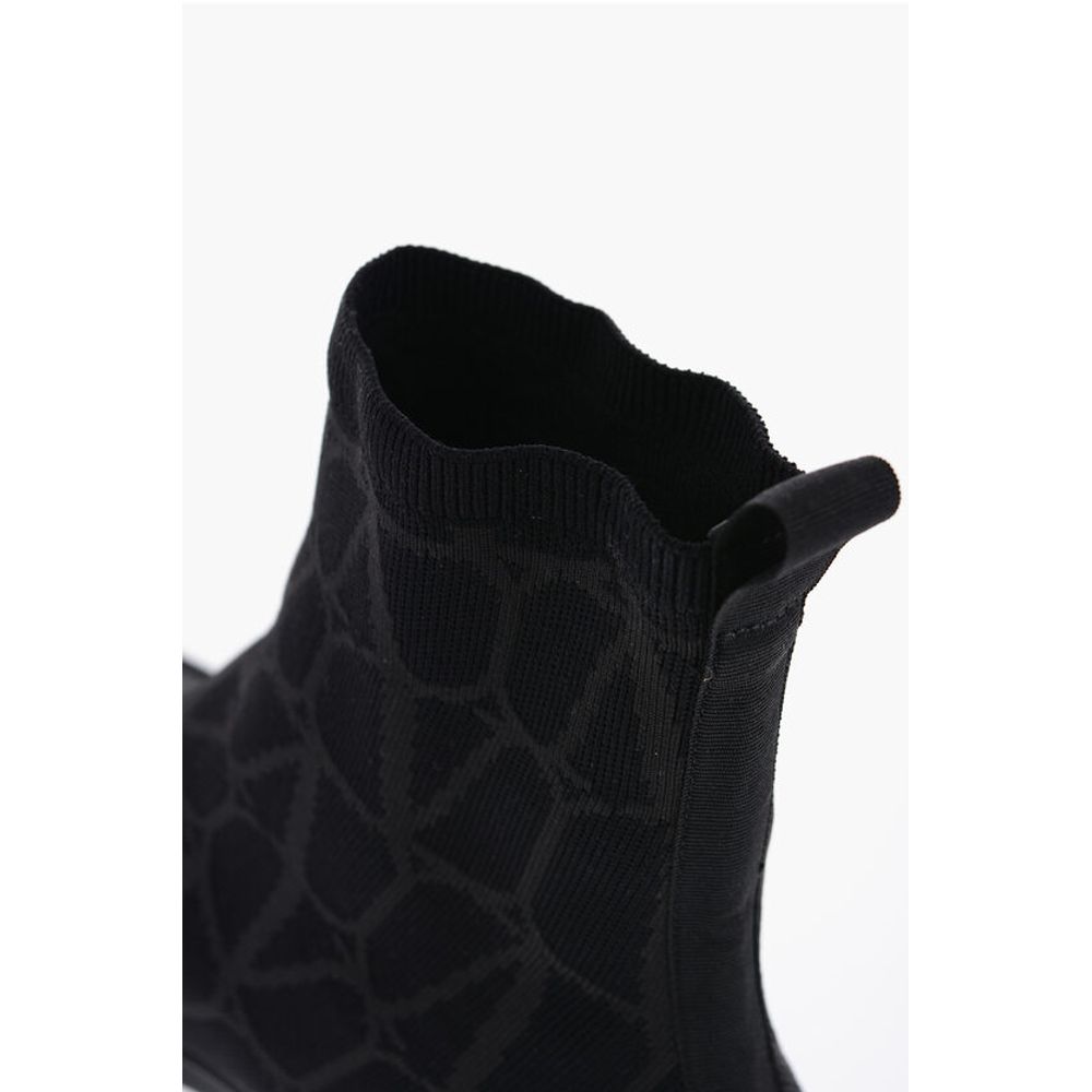 Valentino High-Top Sneakers With Monogram Jacquard Logo