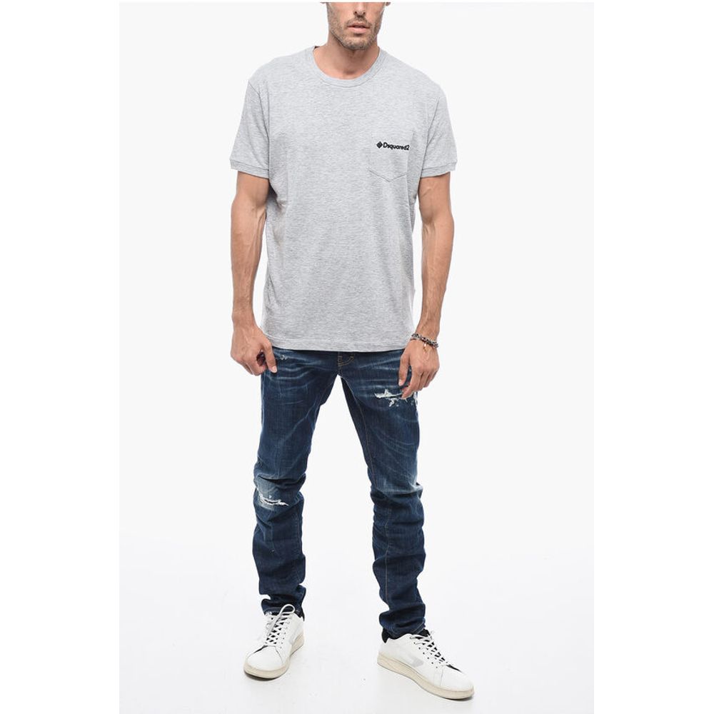 Dsquared² Crewneck T-Shirt with Logoed Chest Pocket