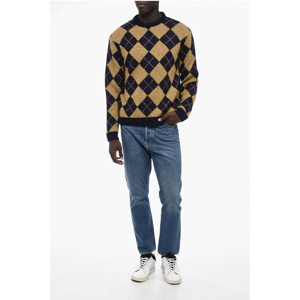Awake New York Argyle Motif Crew-neck Sweater
