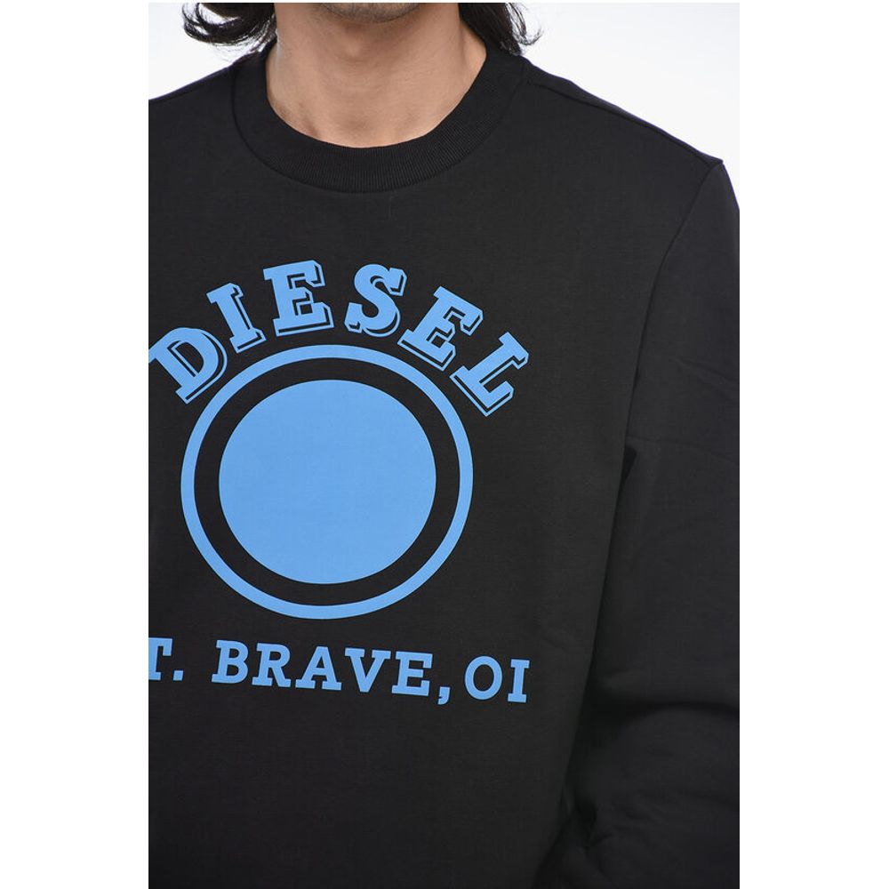 Diesel Felpa Girocollo S-GINN-K35 In Cotone Garzato Con Stampa Logo