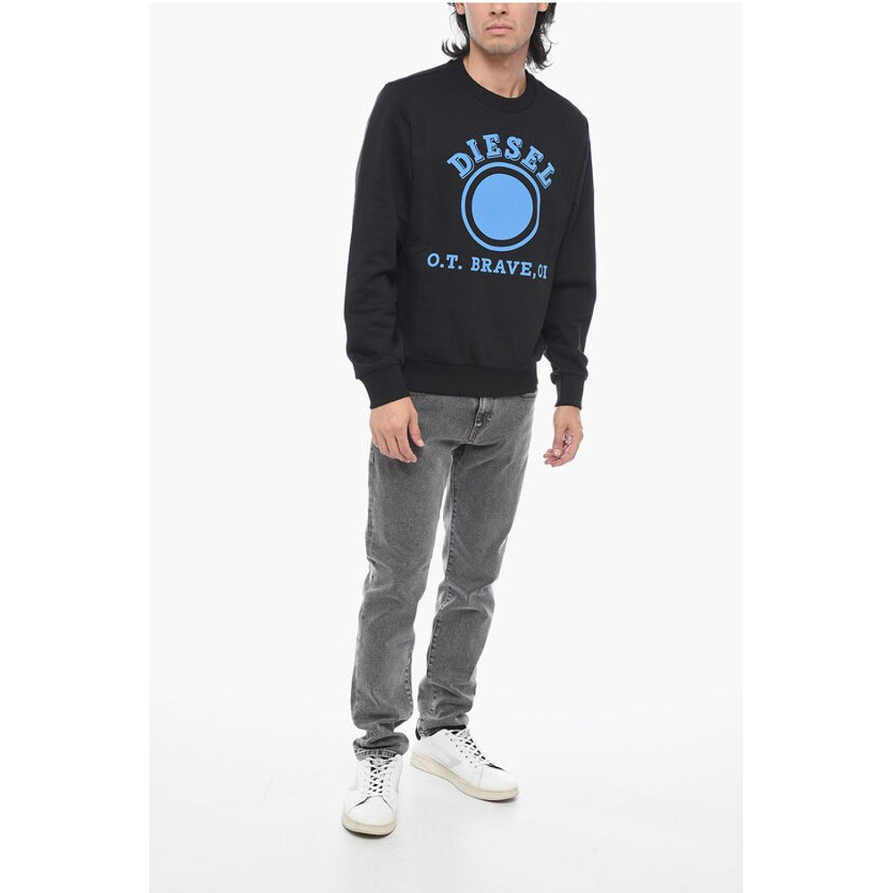 Diesel Felpa Girocollo S-GINN-K35 In Cotone Garzato Con Stampa Logo