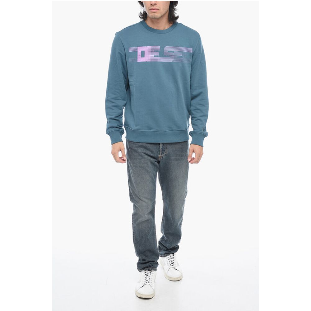Diesel Brushed Cotton S-GINN-E3 Crewneck Sweatshirt With Logo Print