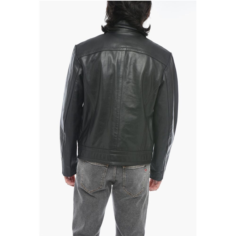 Diesel Leather L-CALE Jacket with Double Chest Pocket