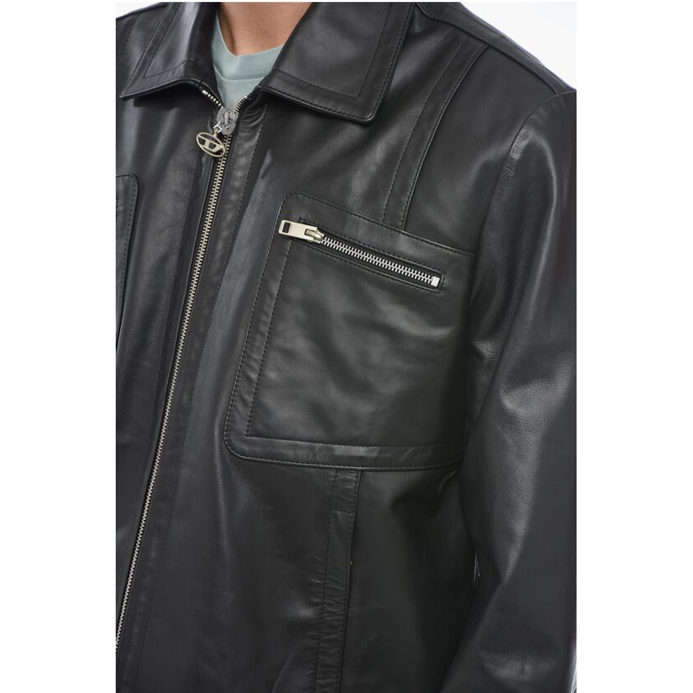 Diesel Leather L-CALE Jacket with Double Chest Pocket