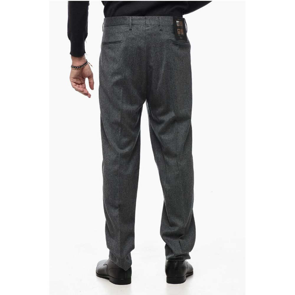 Briglia 1949 Virgin Wool Slim Fit Pants with Cuffed Hem