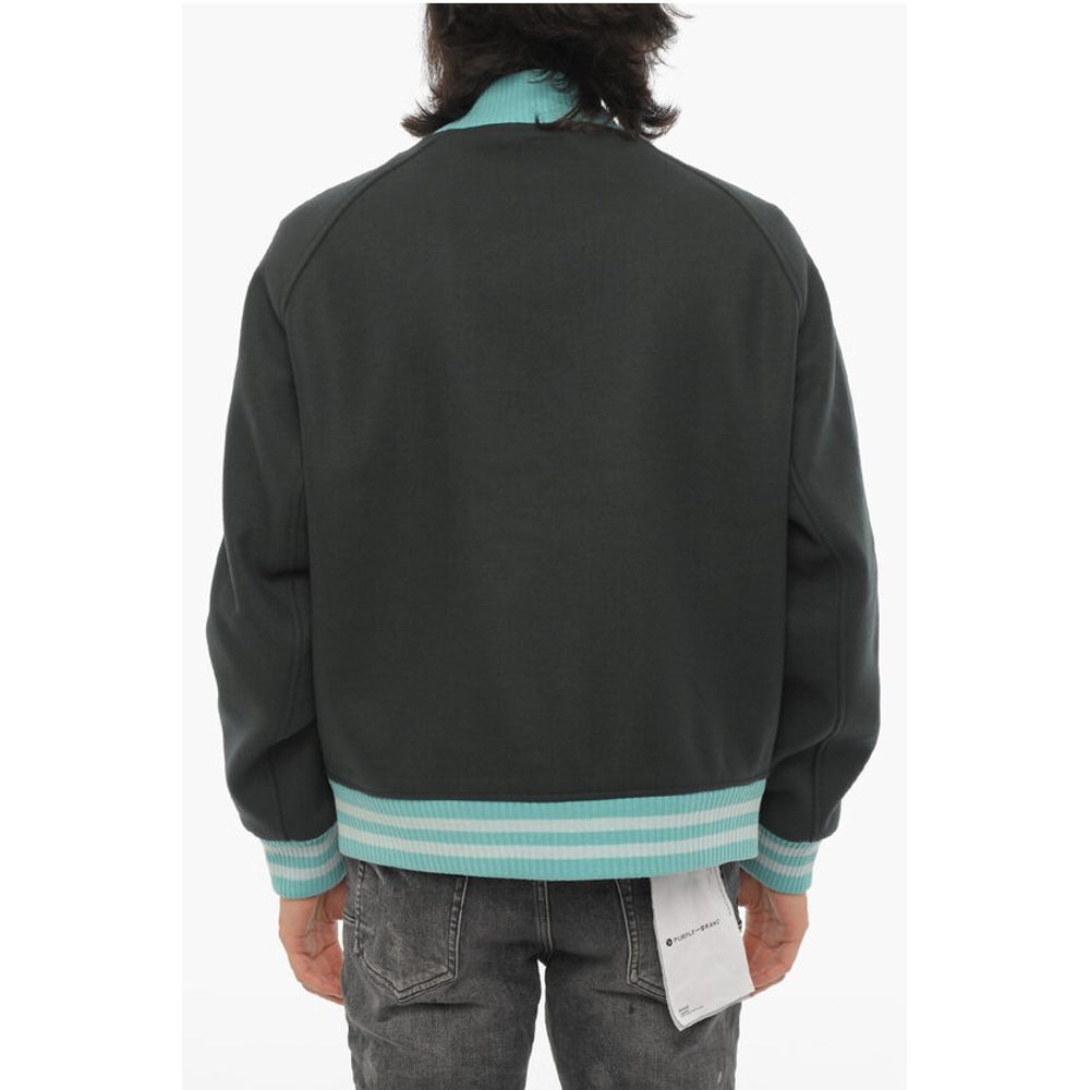 Awake New York Wool Varsity Bomber Jacket with Ribbed Edges