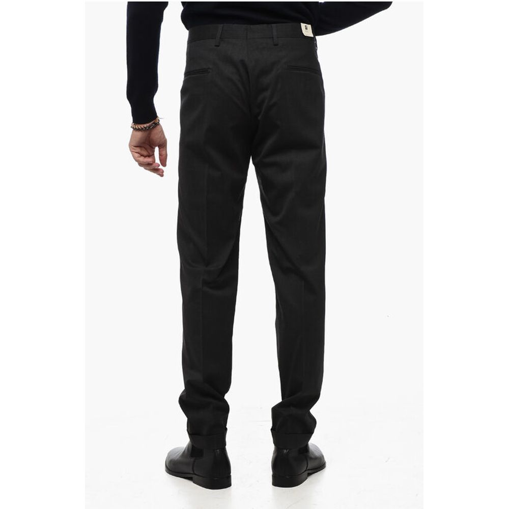 Briglia 1949 Wool Blend Slim Fit Pants with Cuffed Hem