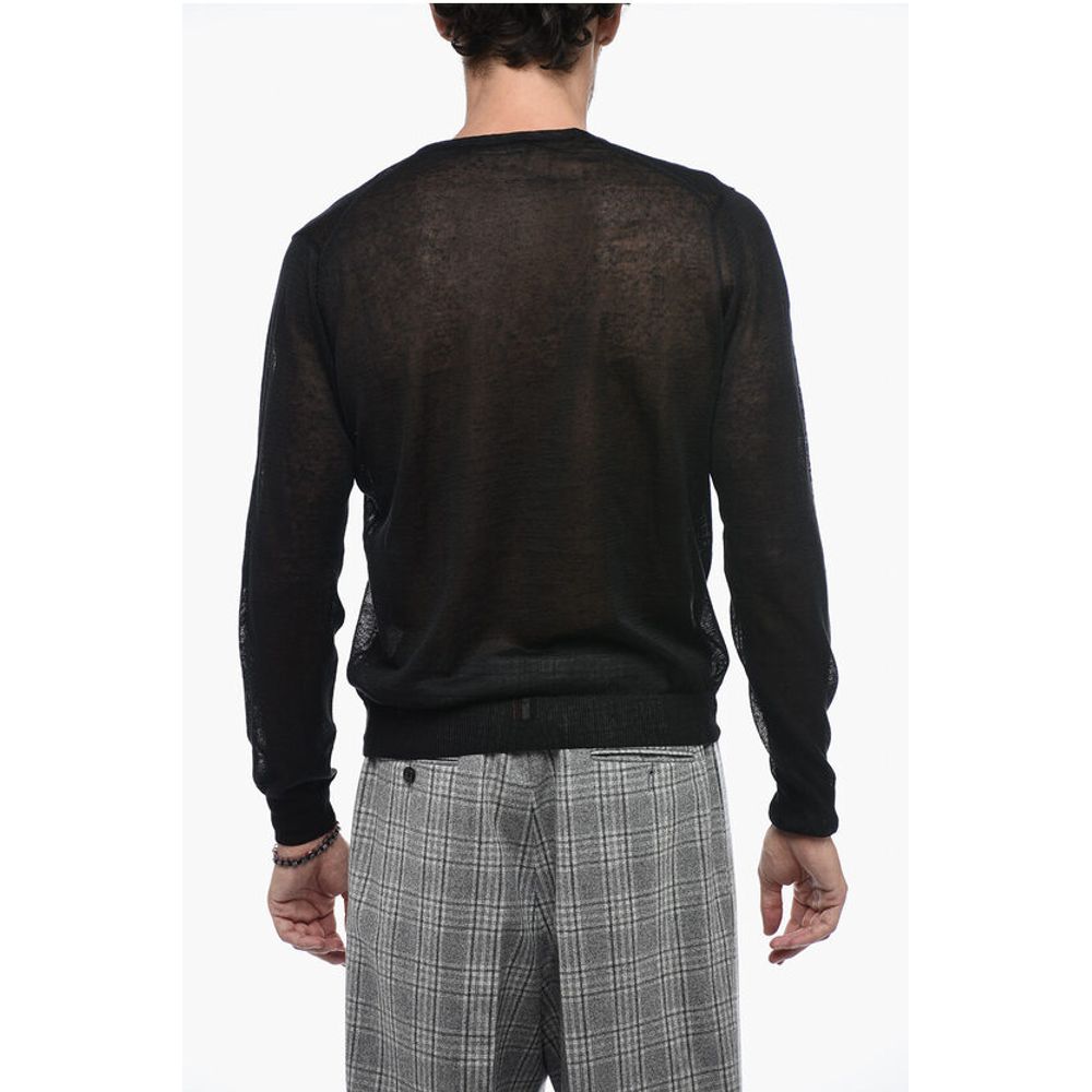 Corneliani TREND V-Neck Linen Blend Pullover