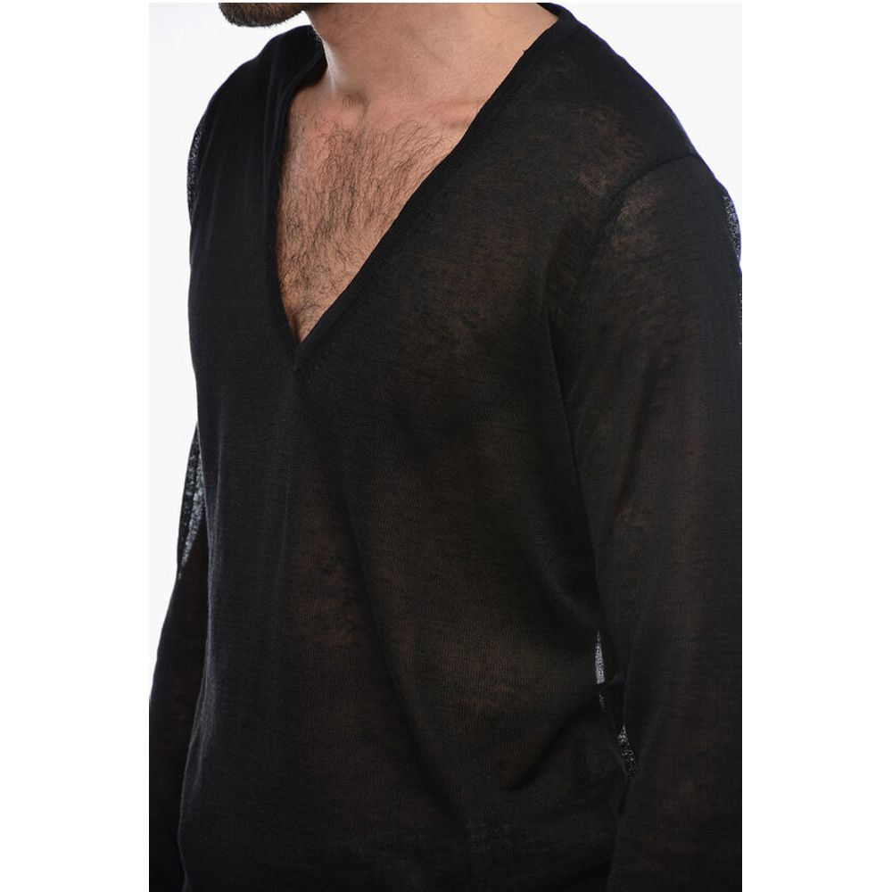 Corneliani TREND V-Neck Linen Blend Pullover