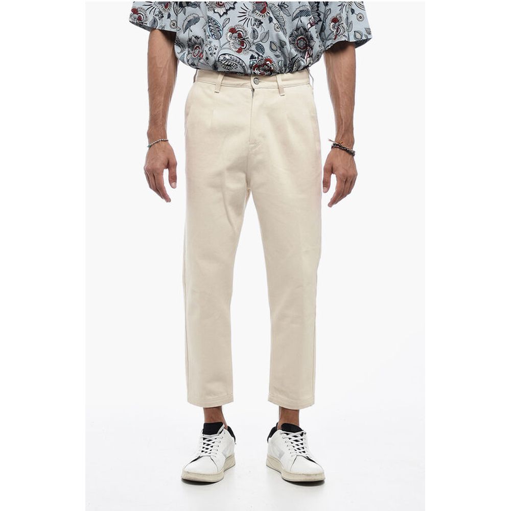 Fendi Low-crotch Cropped Pants with Pleats