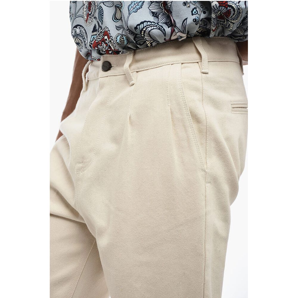 Fendi Low-crotch Cropped Pants with Pleats