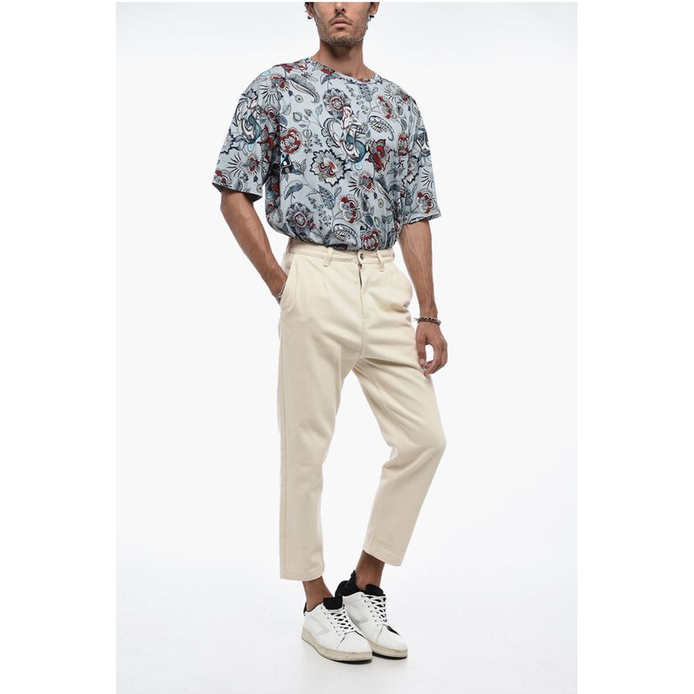 Fendi Low-crotch Cropped Pants with Pleats
