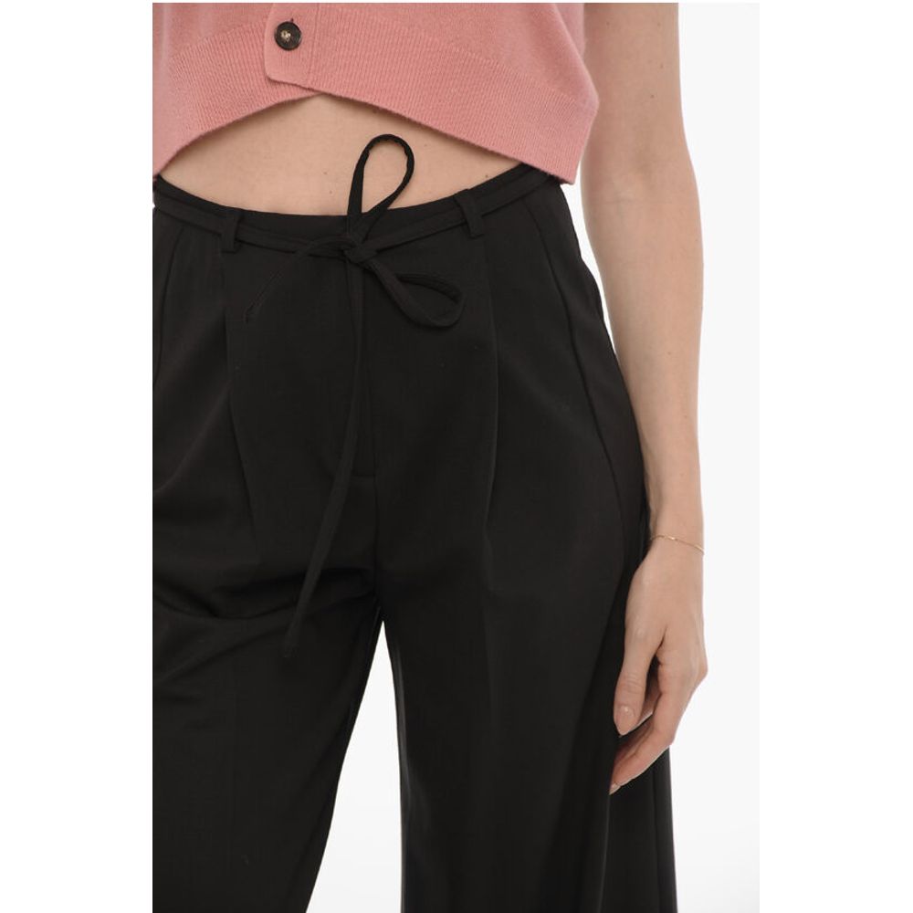 Eudon Choi Single-Pleat Wide Leg Wool TANDIN Pants