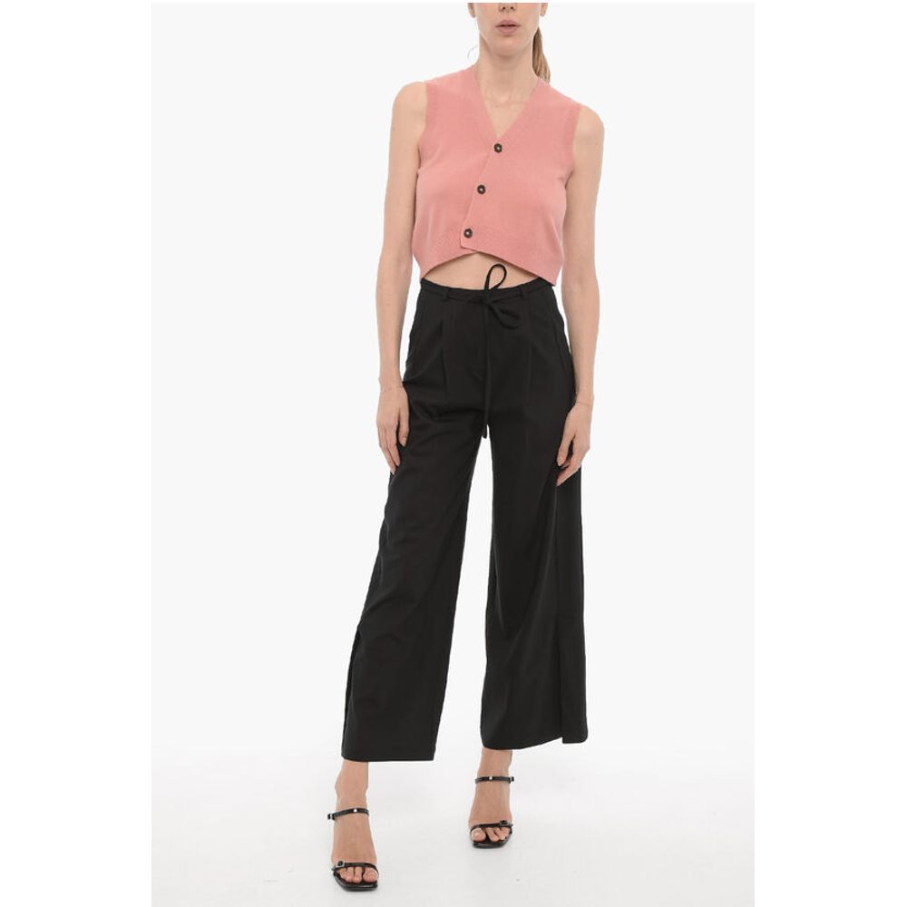 Eudon Choi Single-Pleat Wide Leg Wool TANDIN Pants