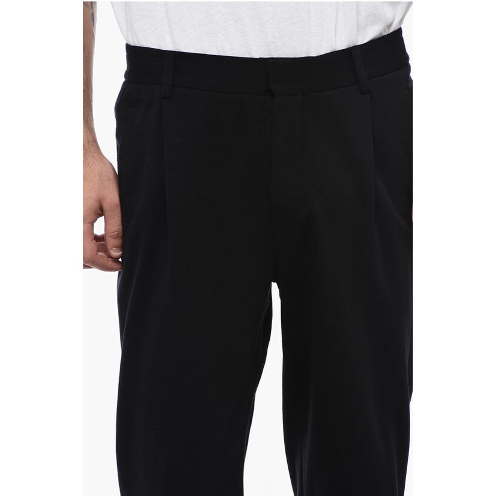 Corneliani CC COLLECTION Single-pleated Jersey Pants