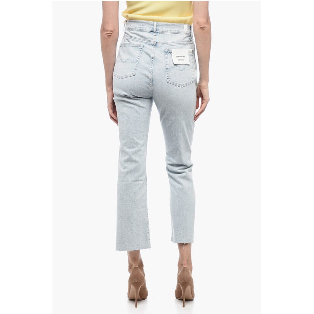 Seven Light-Washed Stetchy Denims with Raw-Cut Hem