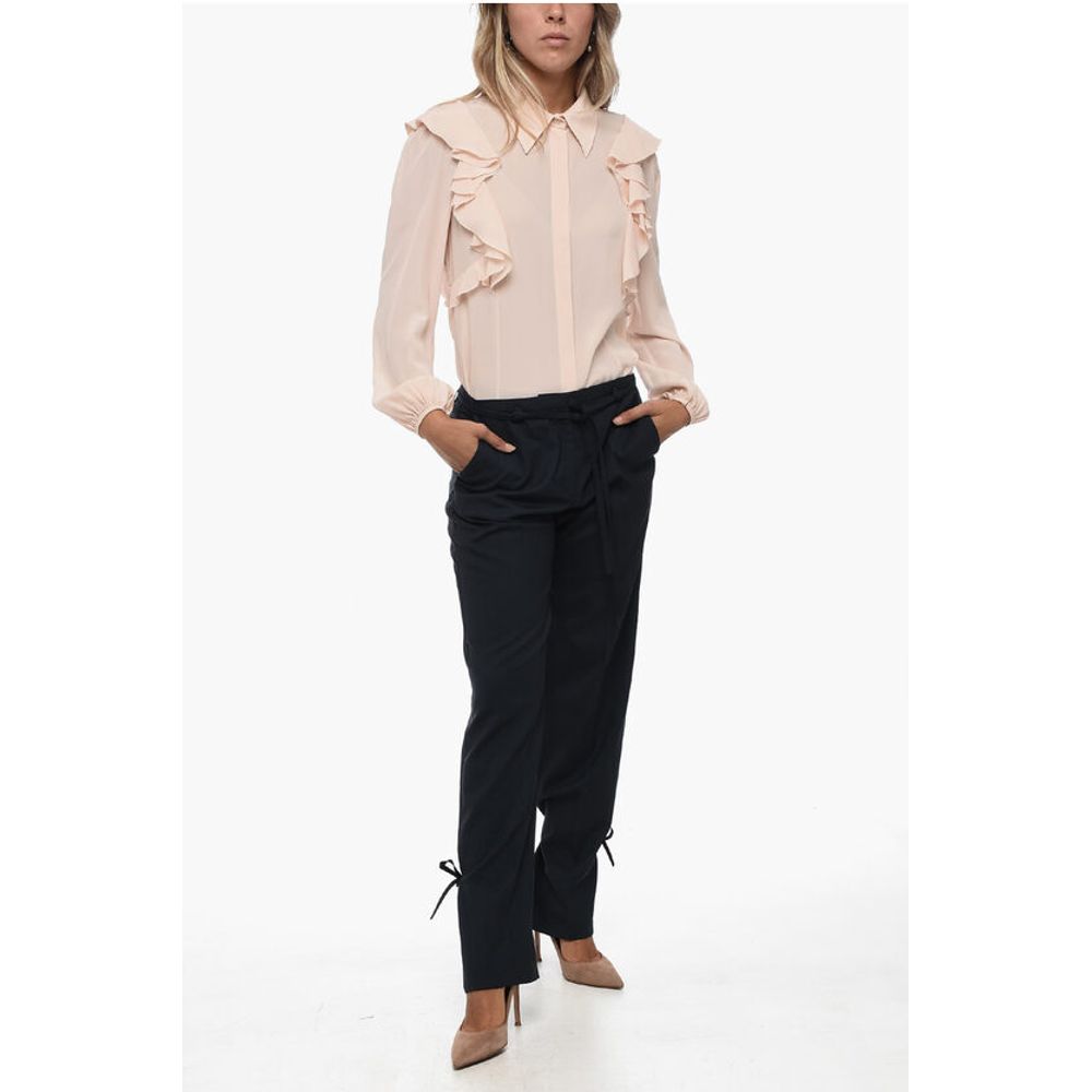 Eudon Choi Relaxed-Fit Pants with Lace Detail
