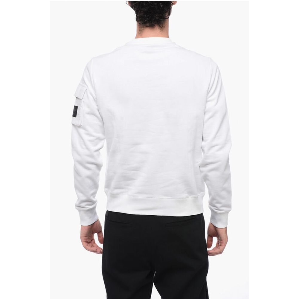 North Sails Brushed Cotton Crewneck Sweater With Embossed Logo