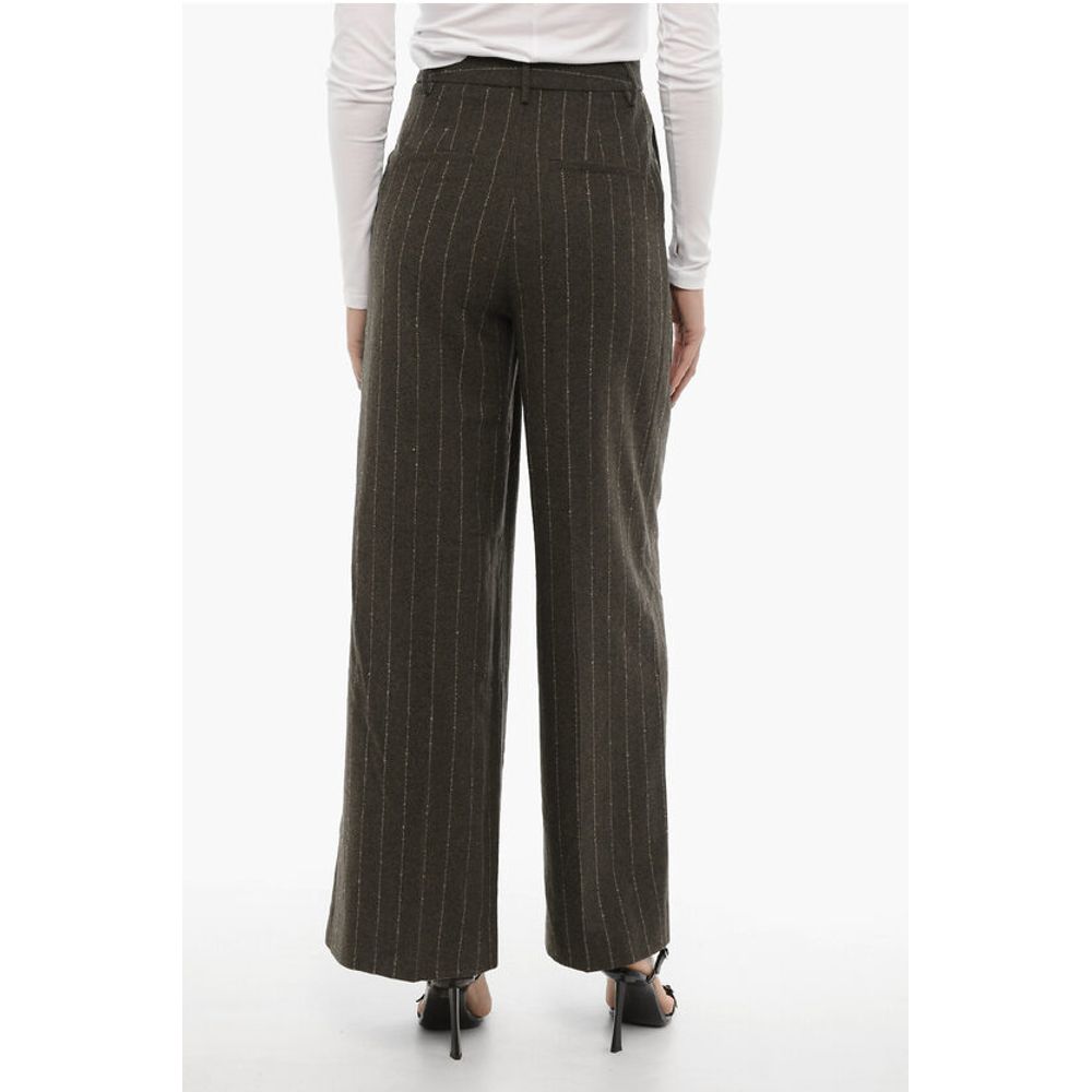 Remain Pinestripe Wool Blend Wide Pants