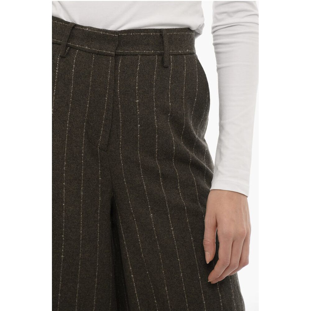 Remain Pinestripe Wool Blend Wide Pants